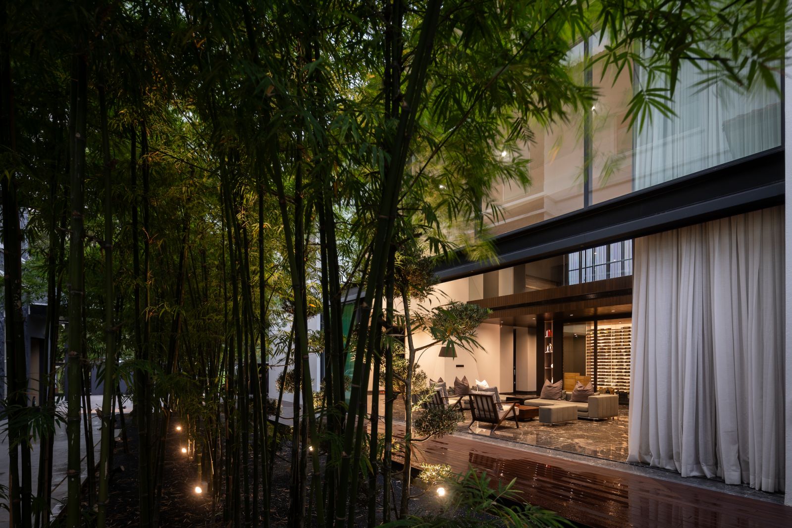 The bamboo grove affords some privacy