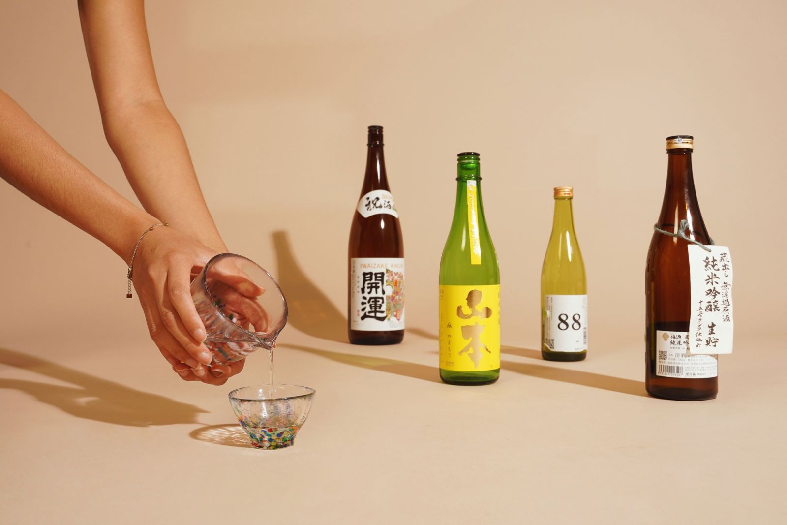 A selection of traditional saké