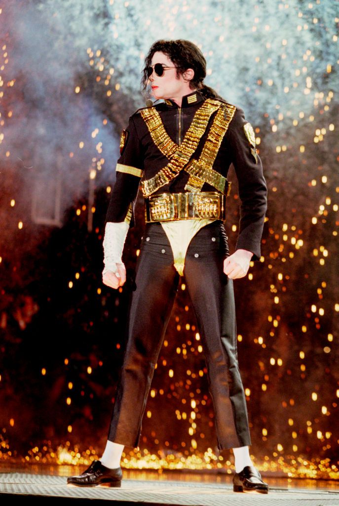 UNITED KINGDOM - JANUARY 01: WEMBLEY STADIUM Photo of Michael JACKSON, Michael Jackson performing on stage - Dangerous Tour (Photo by Phil Dent/Redferns)