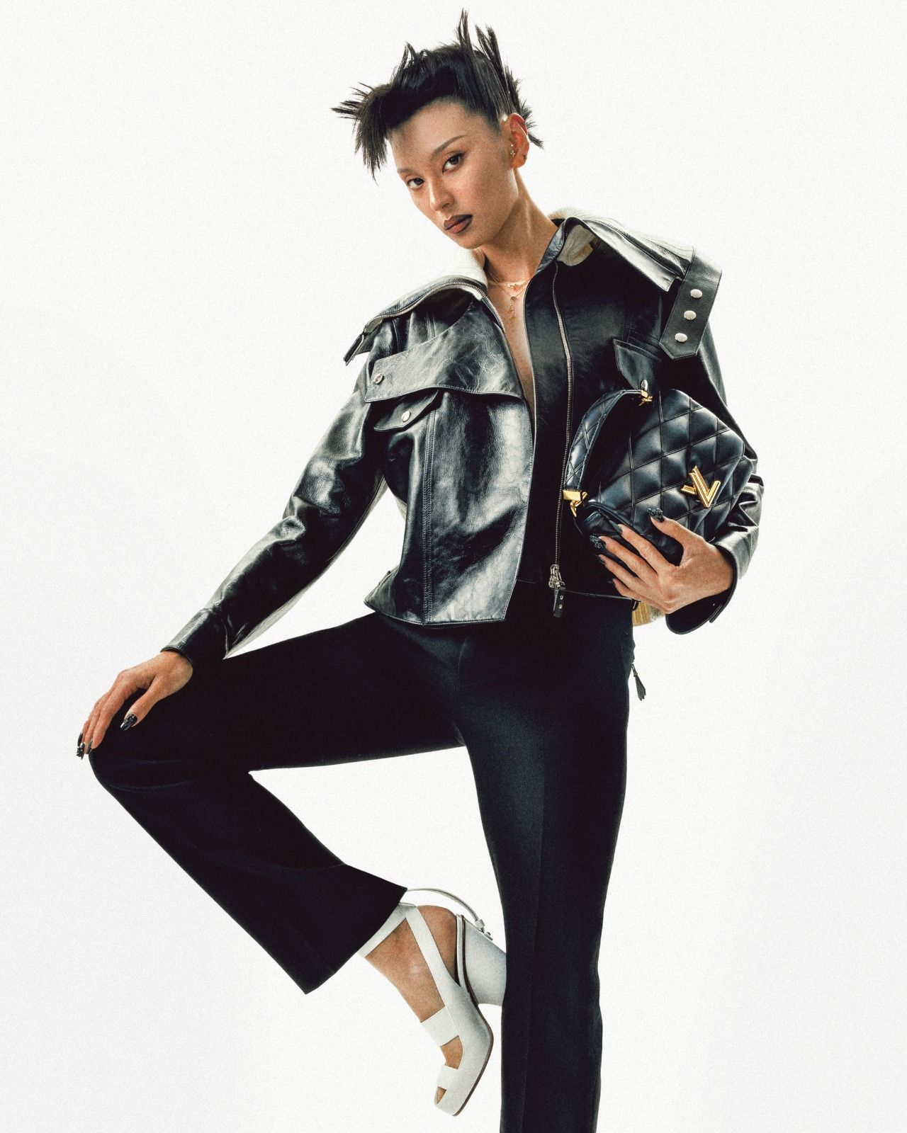 Louis Vuitton outfit, jewellery (Photo: Oscar Chik /Tatler Asia)