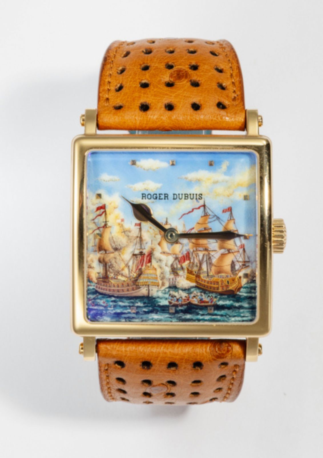Roger Dubuis Golden Square with enamel dial, limited to 18 pieces, circa 2010 (Photo: courtesy of Affa Chan/Tatler Hong Kong)