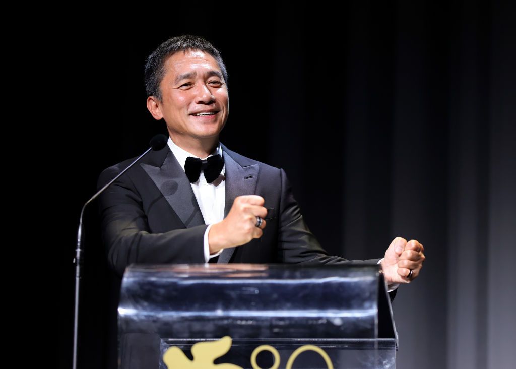 VENICE, ITALY - SEPTEMBER 02: Tony Leung Chiu-Wai speaks on stage during the Golden Lion For Lifetime Achievement Award Ceremony at the 80th Venice International Film Festival on September 02, 2023 in Venice, Italy. (Photo by Andreas Rentz/Getty Images)
