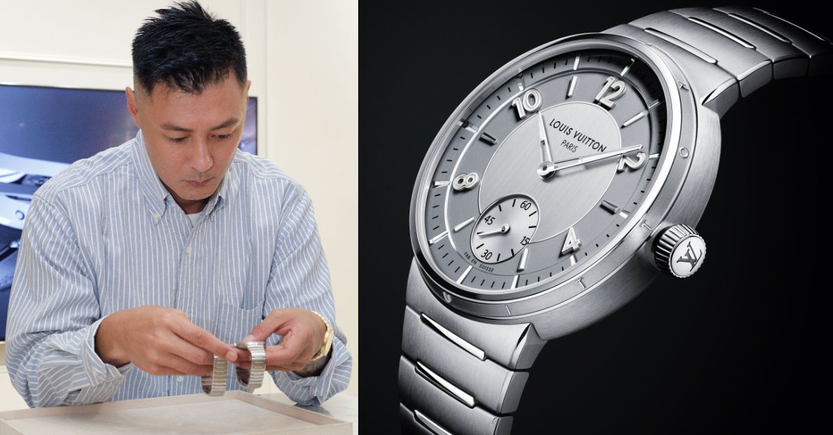余文樂鑑賞Tambour系列新品。(photo: Louis Vuitton)