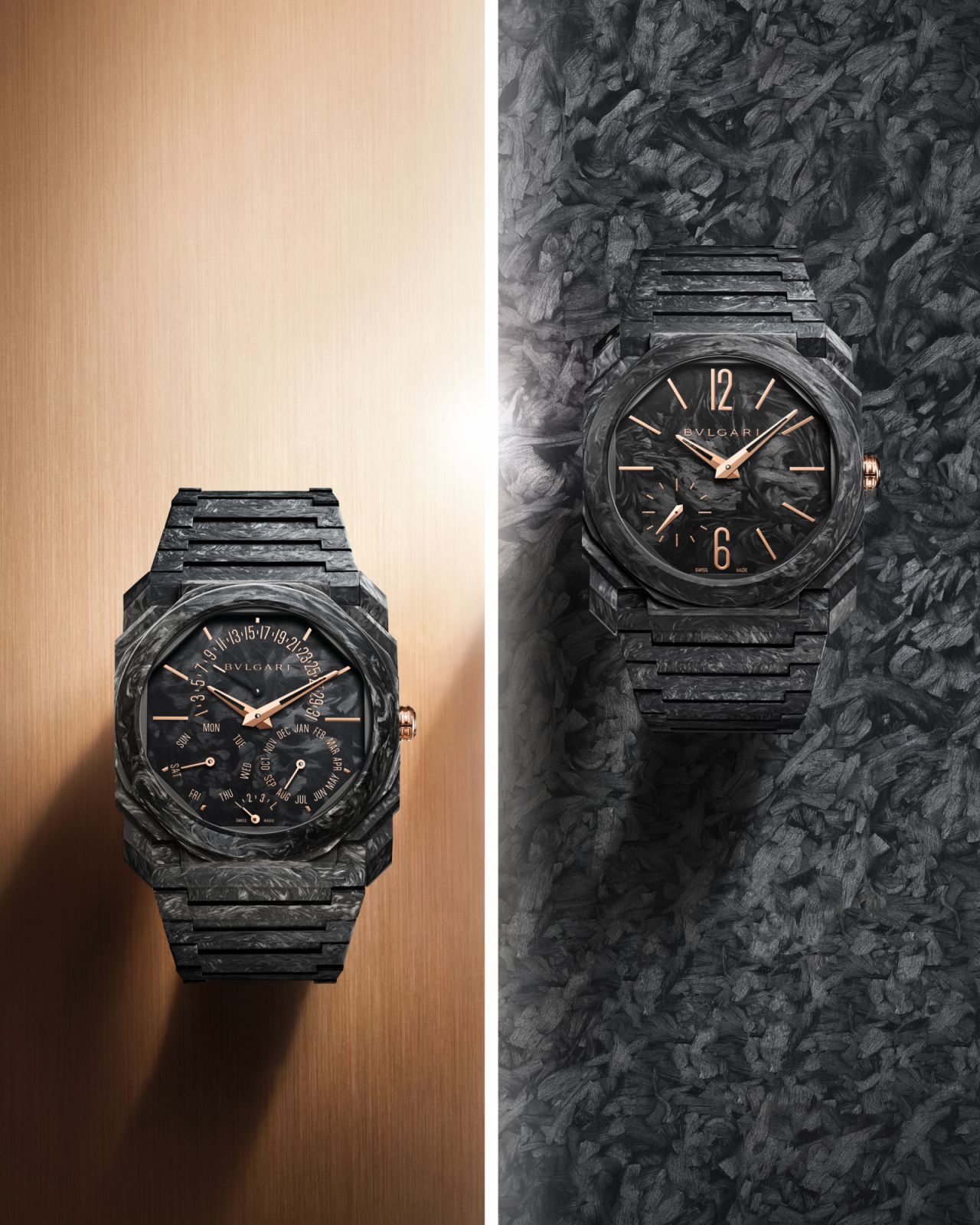 Bulgari Octo Finissimo Carbon Gold Automatic and Carbon Gold Perpetual Calendar