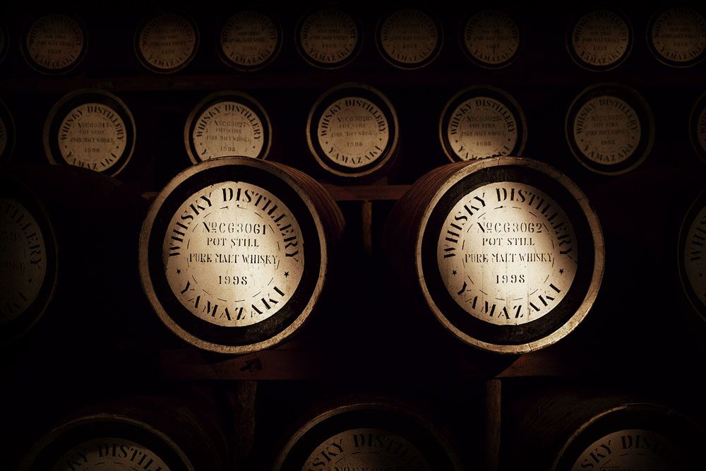 Thousands of casks at the distillery containing the precious liquid