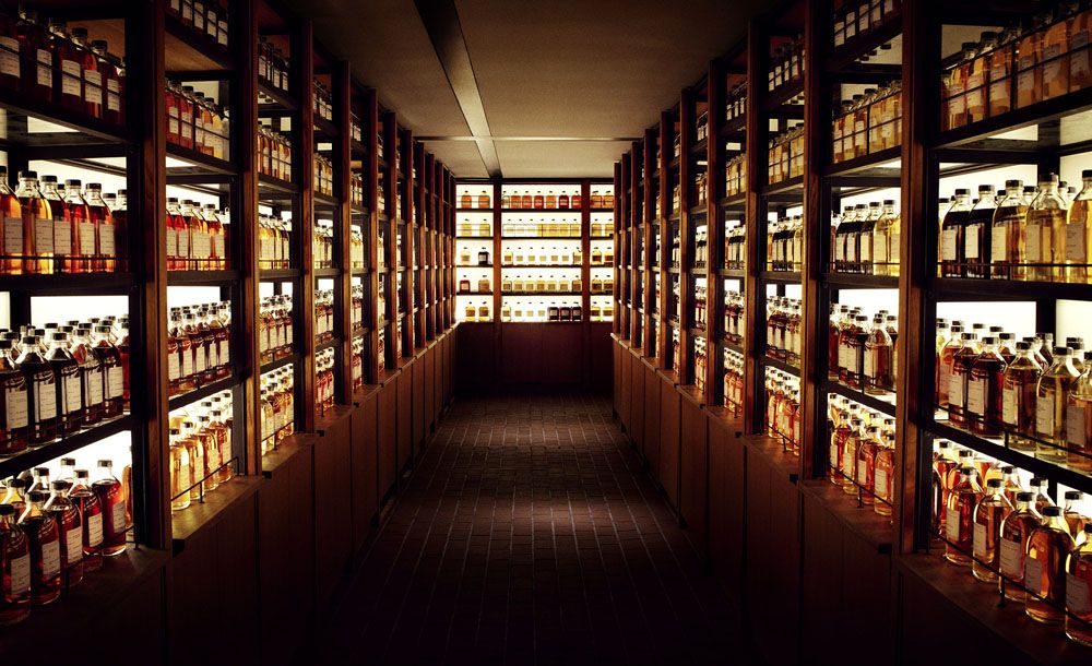 Whisky library at the distillery
