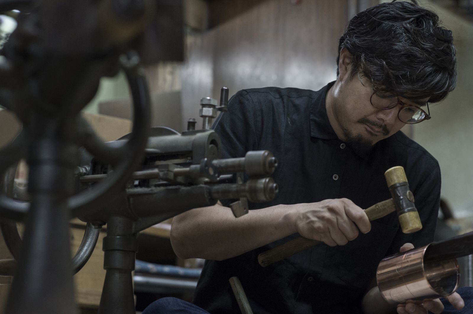 Taka-san, 6th generation owner, Kaikado tea caddy workshop, Kyoto, Japan