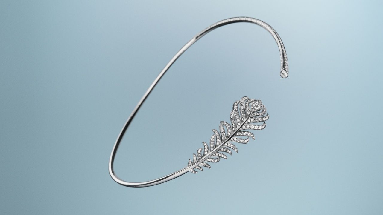 Boucheron Plume de Paon孔雀羽毛系列頸鍊。(Photo: Boucheron)