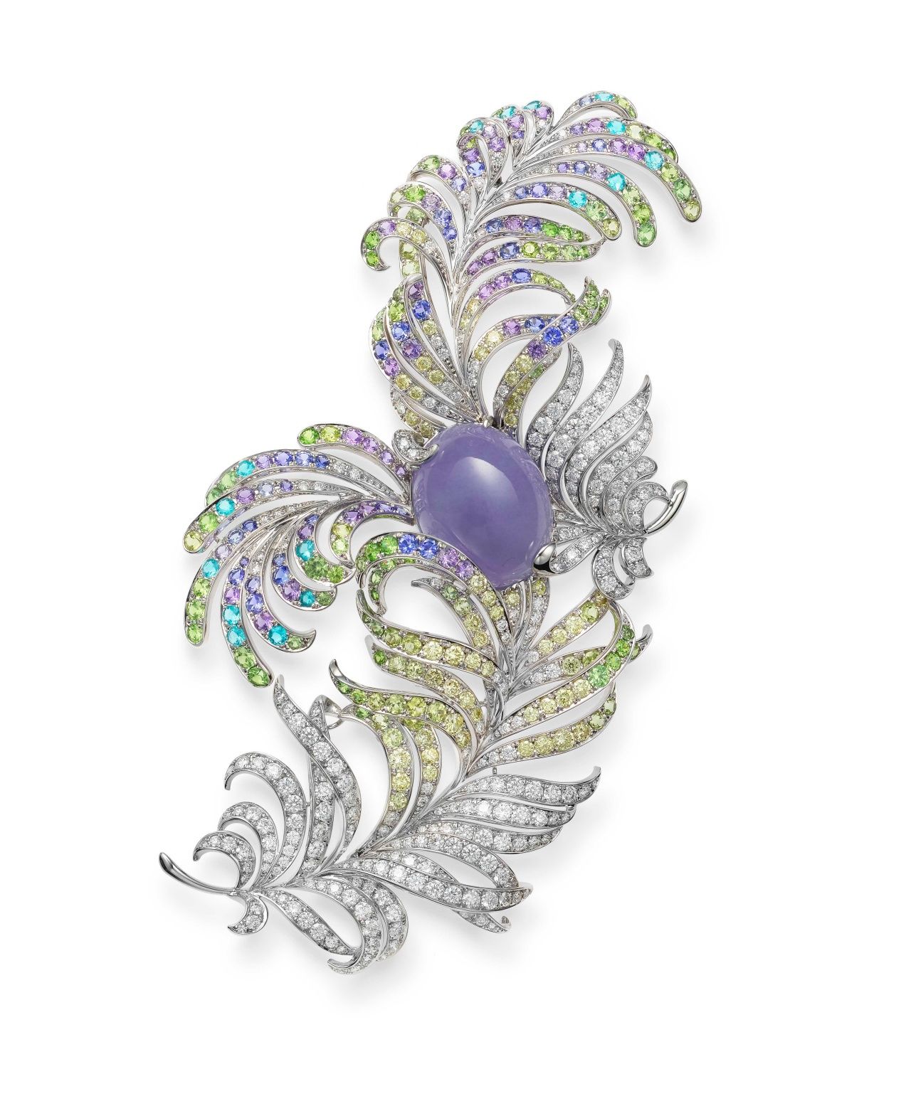 Mikimoto Feather Collection頂級珠寶系列 - 羽毛造型胸針。(Photo: MIKIMOTO)