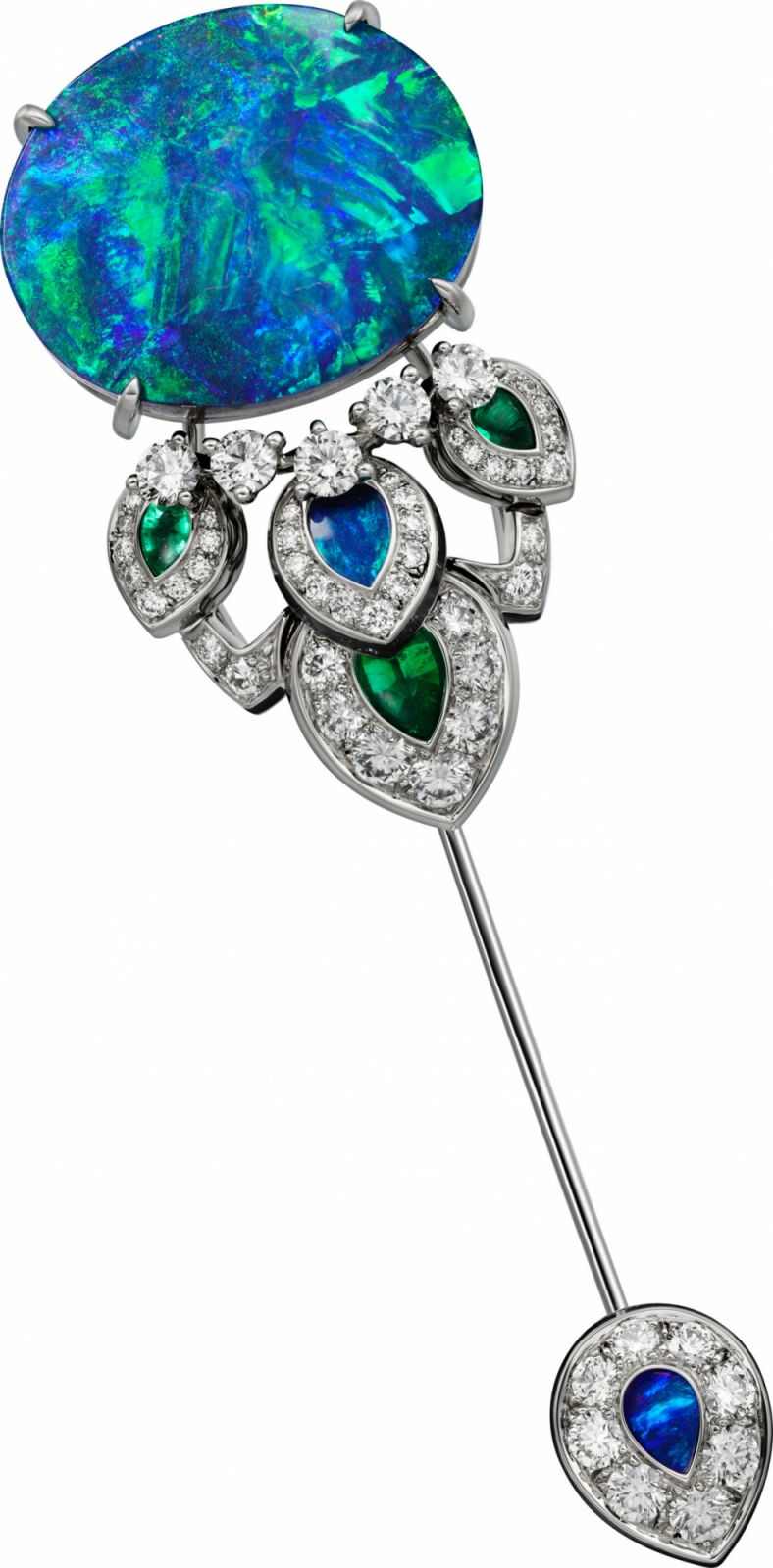 Ocelle蛋白石祖母綠項鍊/胸針。(Photo: Cartier)