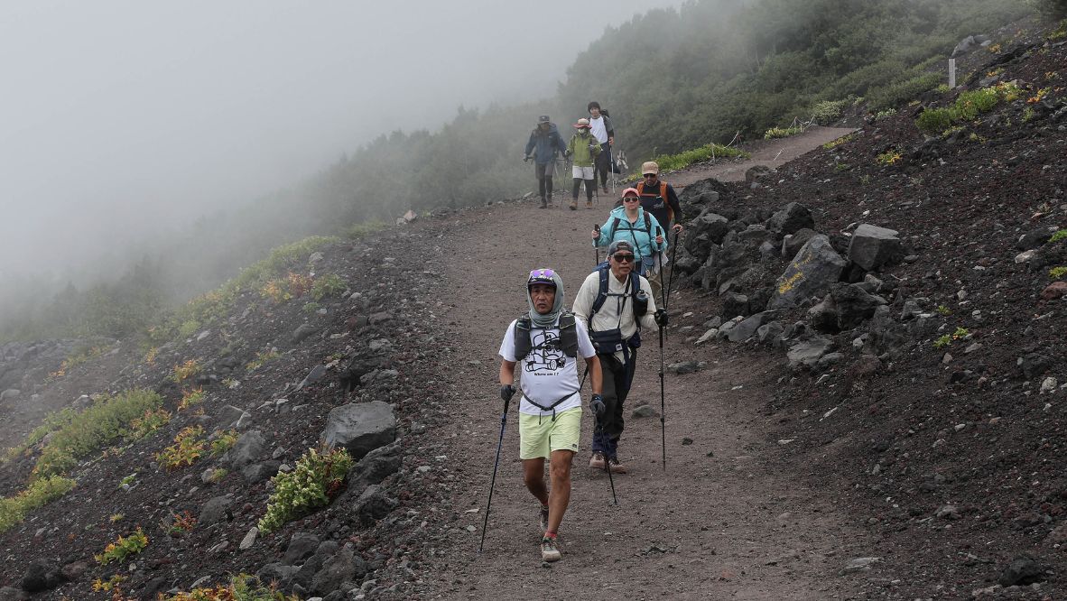 Some visitors to Mount Fuji don't realise how tough the five-to-six-hour climb is to the top, where oxygen levels are lower and where the weather can change quickly (Photo: AFP)