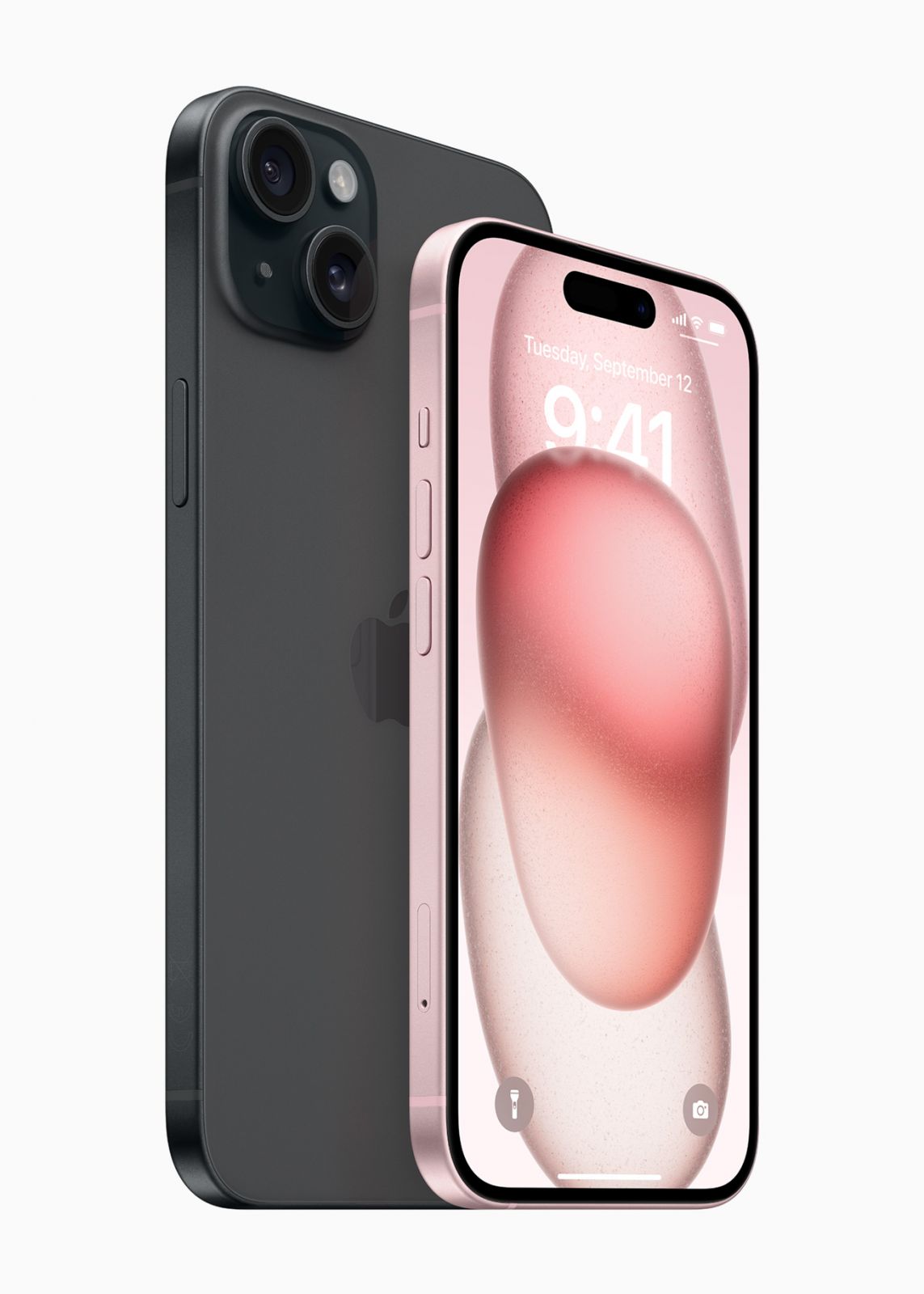 iPhone 15 和 iPhone 15 Plus 具有絕美的全新耐用設計、「動態島」、強大的 4,800 萬像素主相機和 A16 仿生晶片。（Photo: Apple）