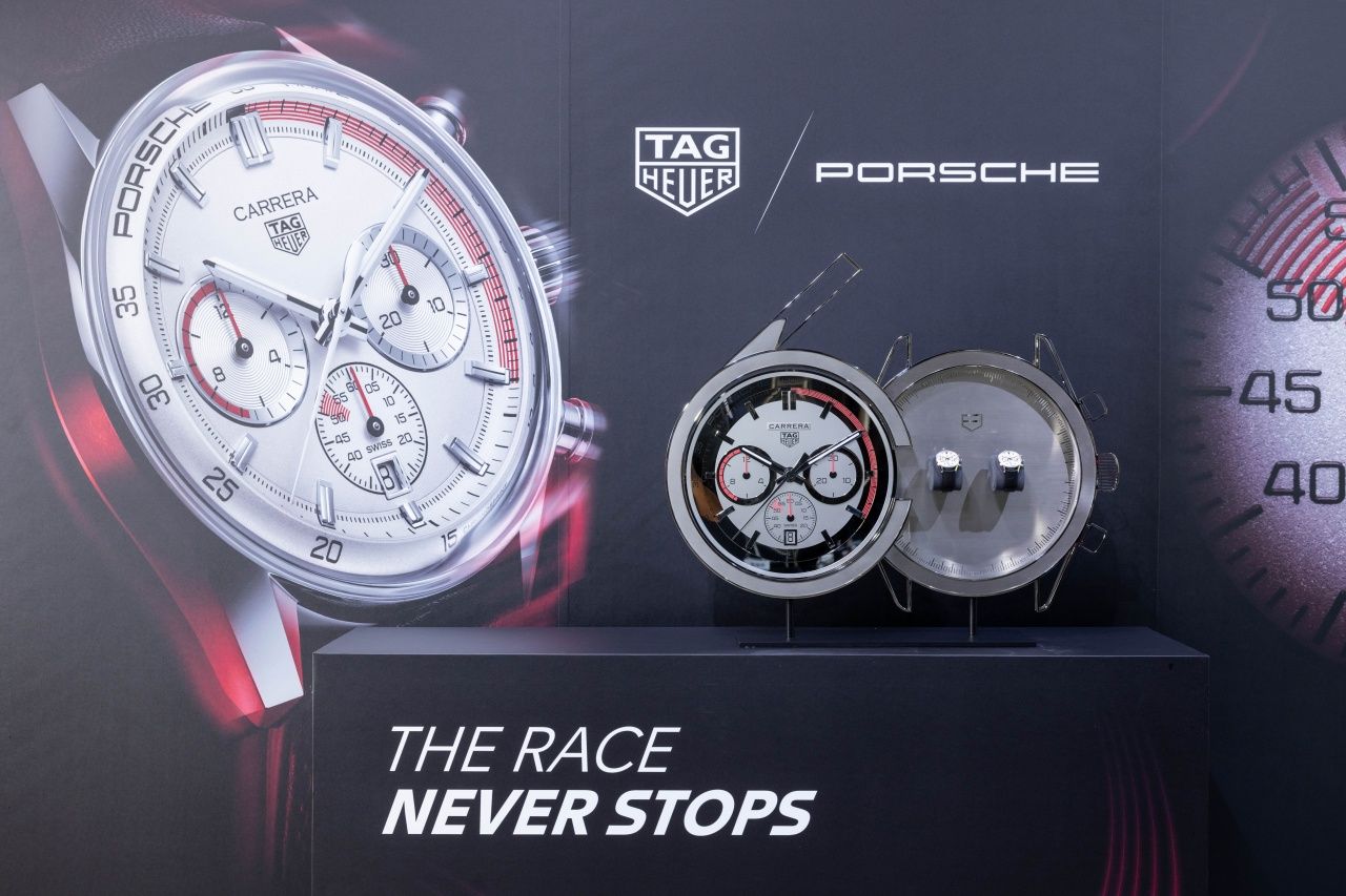 TAG Heuer Carrera Chronosprint x Porsche計時腕錶發表會現場,紀念911發表60週年。(Photo: TAG Heuer)