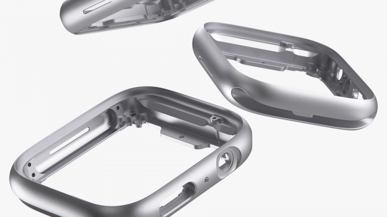新的 Apple Watch 系列關鍵零組件皆使用再生金屬，包括錶殼採用 100% 再生鋁金屬的 Apple Watch Series 9。（Photo: Apple）