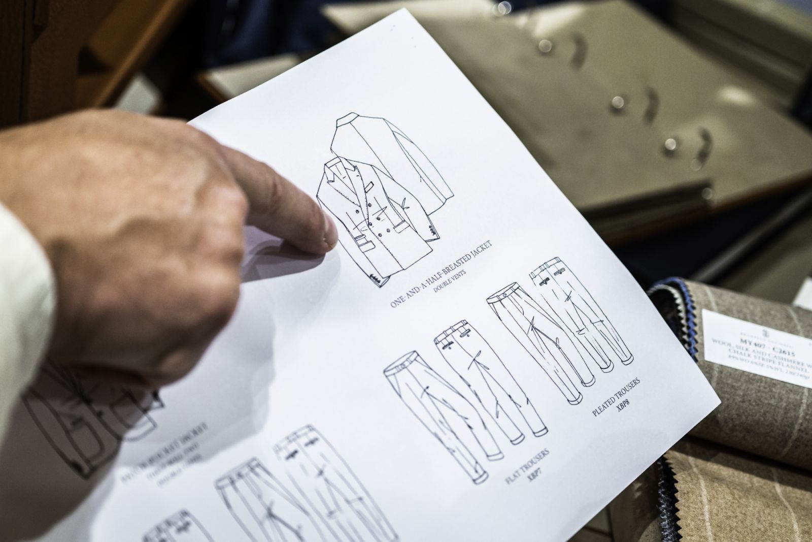 Picking the one and half breasted design