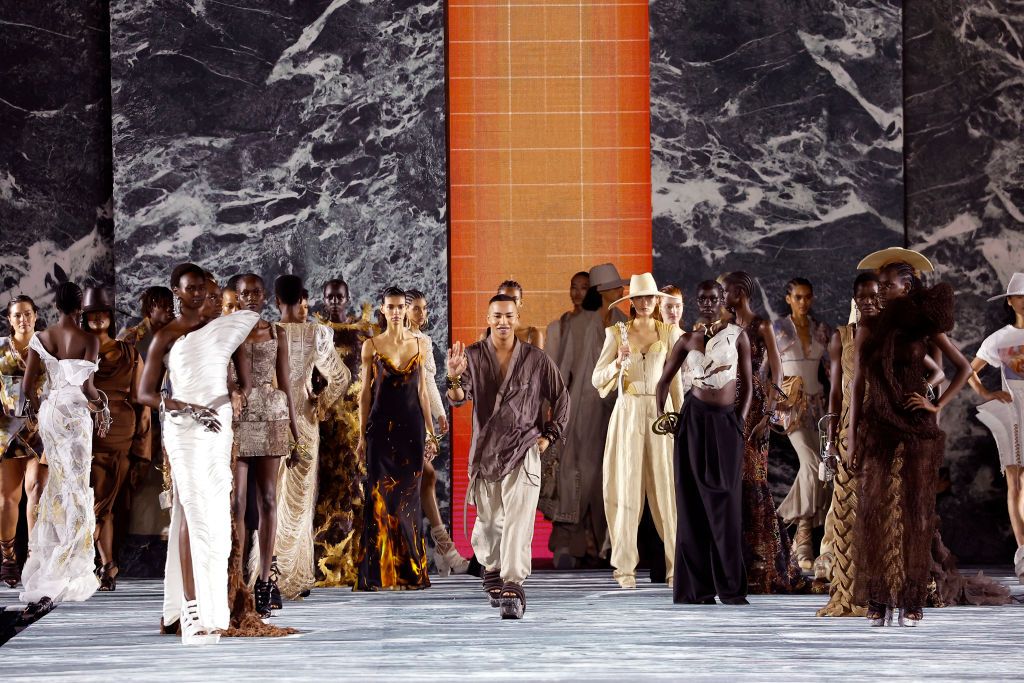 (EDITORIAL USE ONLY - For Non-Editorial use please seek approval from Fashion House) Fashion designer Olivier Rousteing during the Balmain Womenswear Spring/Summer 2023 show as part of the Balmain Festival V03 during the Paris Fashion Week on September 28, 2022 in Paris, France. (Photo by Estrop/Getty Images)