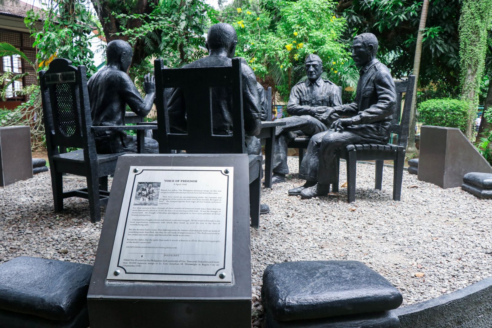 Official surrender of Filipino and American troops to the Japanese
