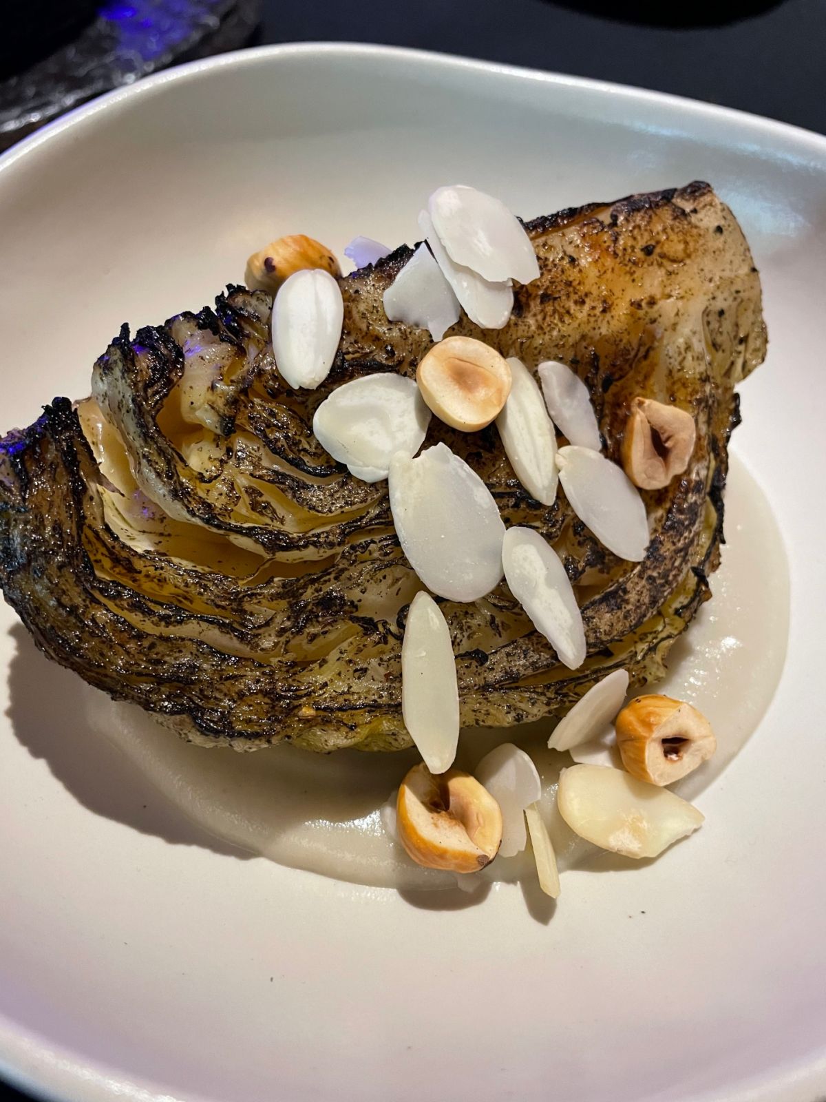 Grilled cabbage with mole blanco - Alegria MNL new a la carte menu lunch