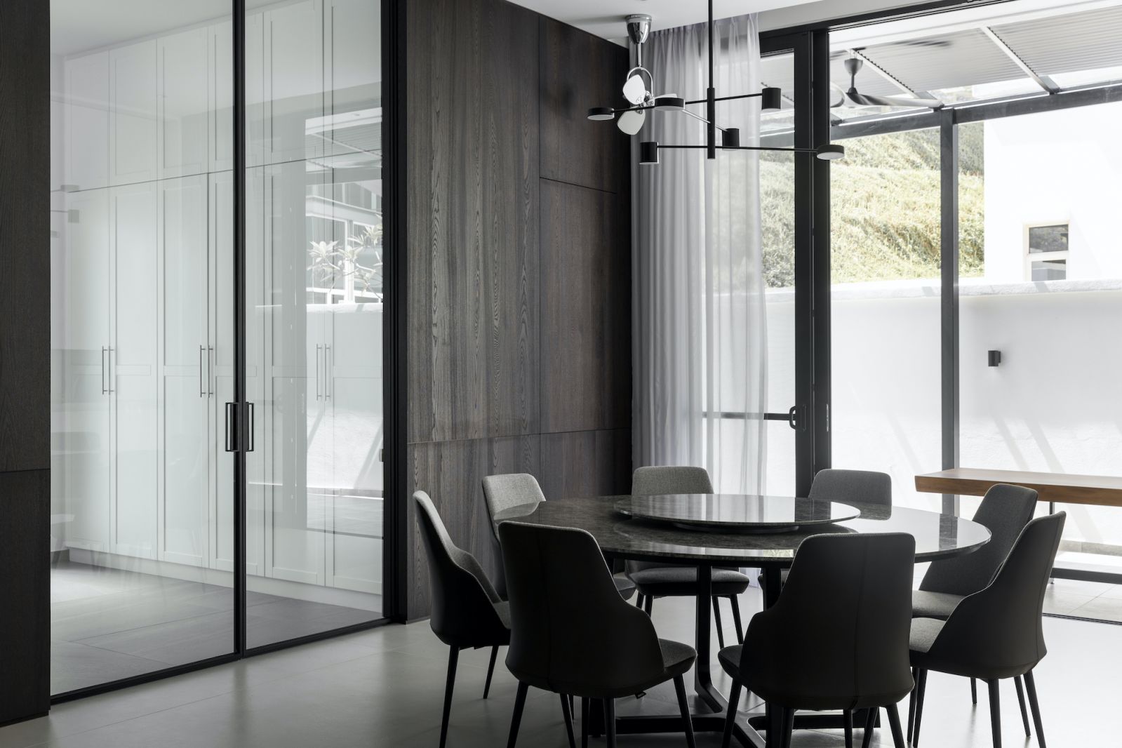 Large format glass panels allow in plenty of natural light