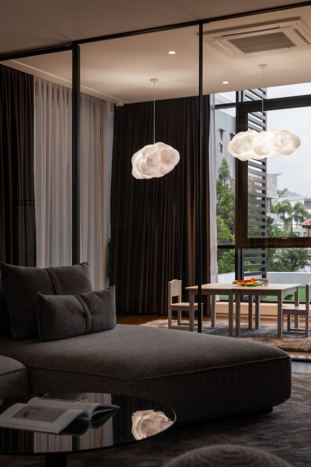 The home features an understated palette in soft shades