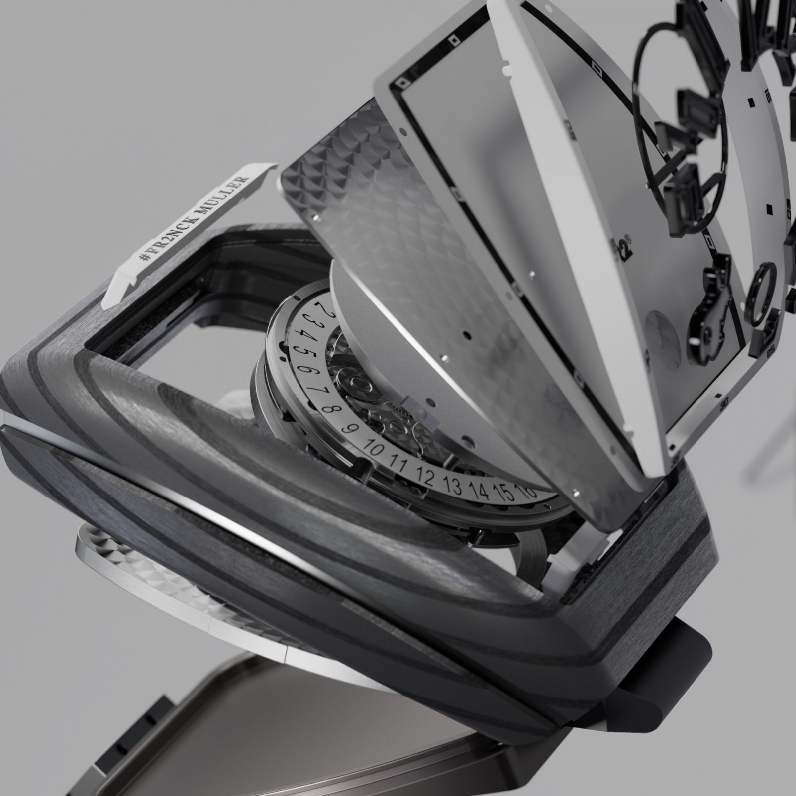 #FR2NCK MULLER Vanguard限量版腕錶採用獨特石英塑碳纖維錶殼。（Photo: Franck Muller）