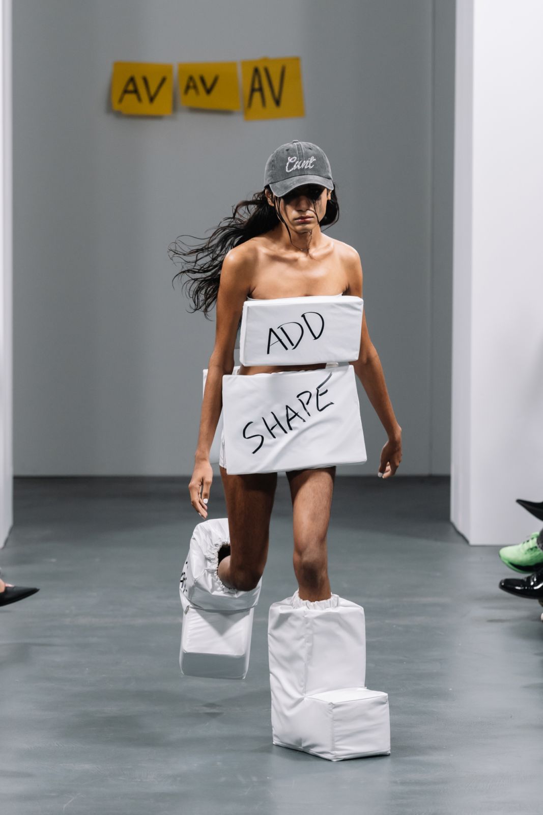MILAN, ITALY - SEPTEMBER 24: A model walks the runway at the Avavav fashion show during the Milan Fashion Week Womenswear Spring/Summer 2024 on September 24, 2023 in Milan, Italy. (Photo by Alena Zakirova/Getty Images)