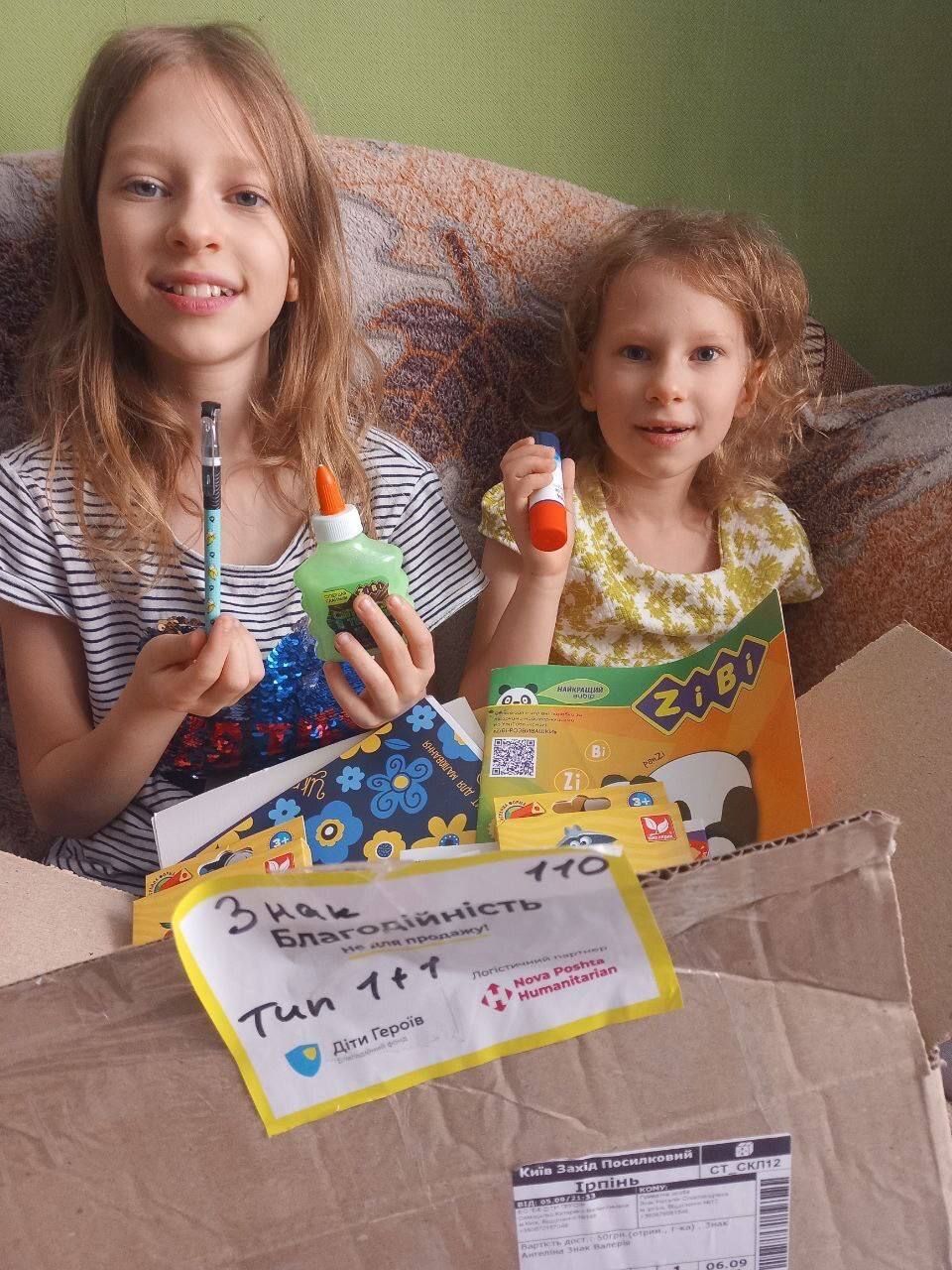 Angelina and Valeria are grateful to Children of Heroes and their partner organizations for art supplies they received