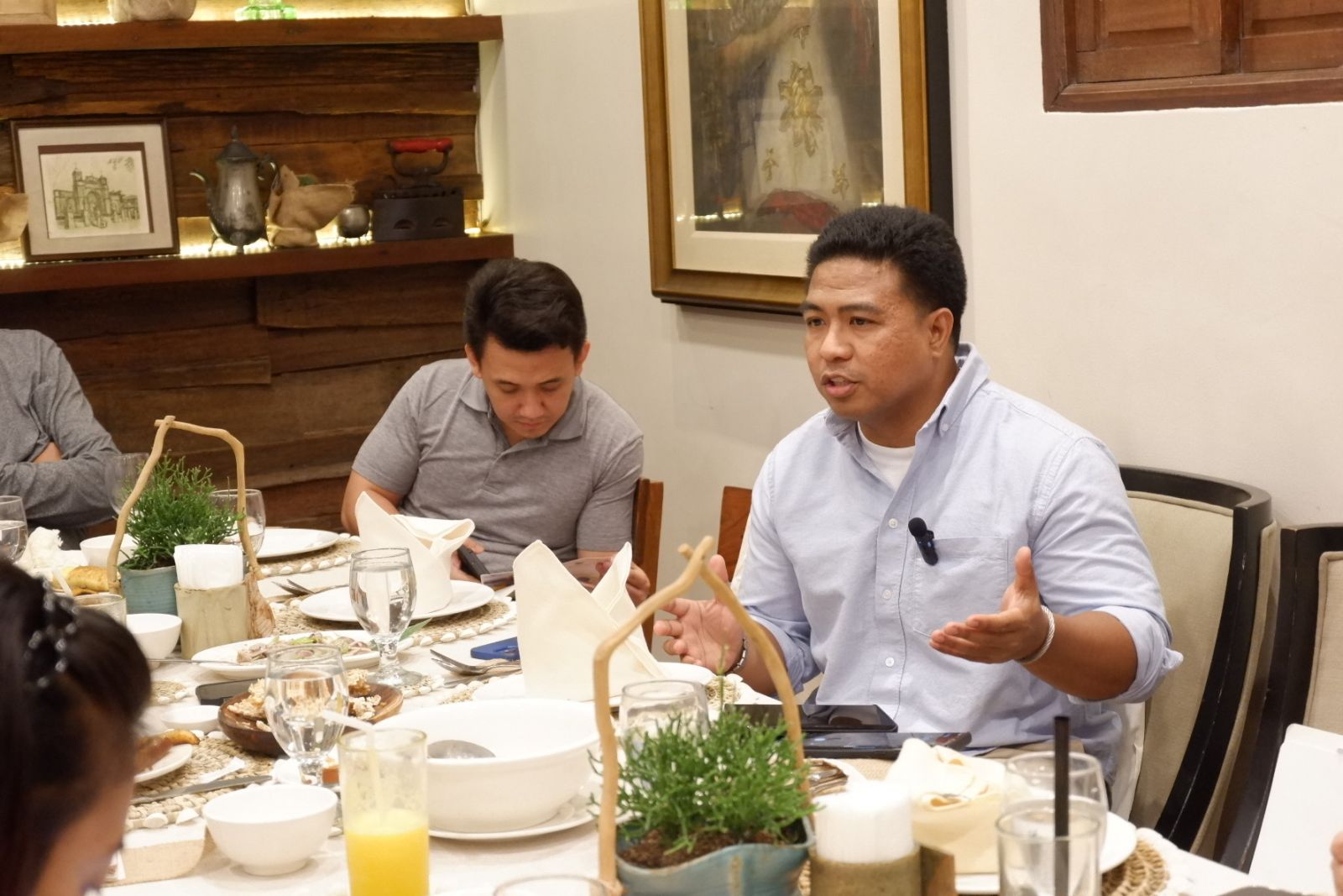 Brice Espino, Global CEO for Children of Heroes speak with members of the Philippine media about the work their assistance programs for Ukrainian children who lost one or both parents because of the Russian war against Ukraine