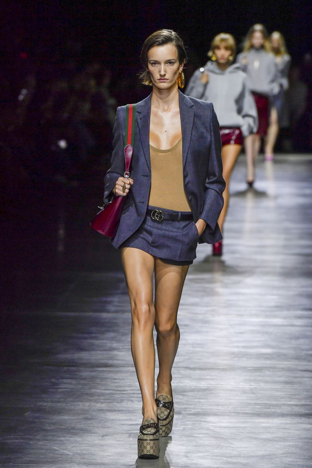 MILAN, ITALY - SEPTEMBER 22: A model walks the runway during the Gucci Ready to Wear Spring/Summer 2024 show as part of the Milan Fashion Week on September 22, 2023 in Milan, Italy. (Photo by Victor VIRGILE/Gamma-Rapho via Getty Images)