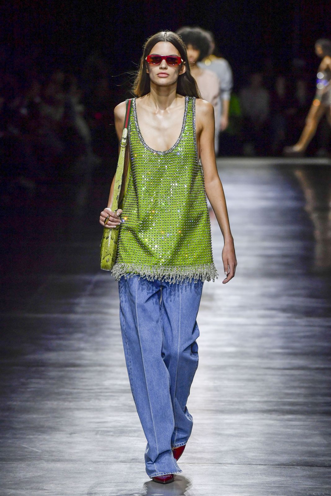 MILAN, ITALY - SEPTEMBER 22: A model walks the runway during the Gucci Ready to Wear Spring/Summer 2024 show as part of the Milan Fashion Week on September 22, 2023 in Milan, Italy. (Photo by Victor VIRGILE/Gamma-Rapho via Getty Images)