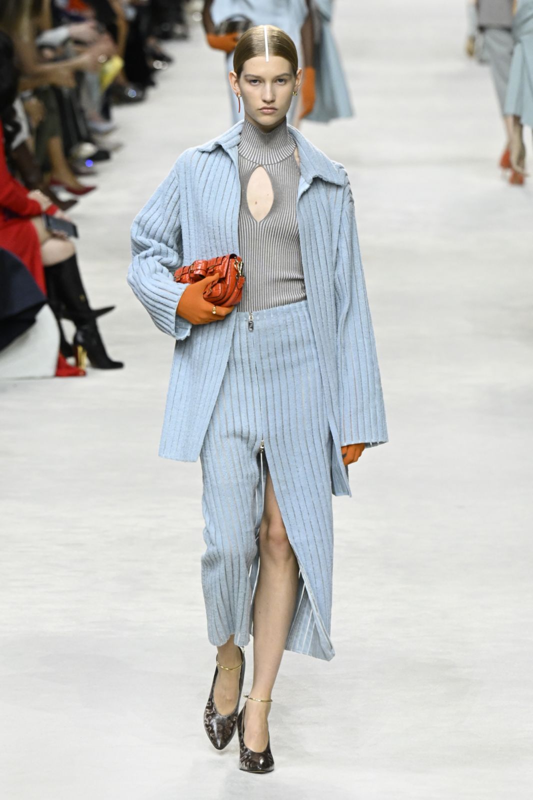MILAN, ITALY - SEPTEMBRE 20: A model walks the runway during the Fendi Ready to Wear Spring/Summer 2024 show as part of the Milan Fashion Week on September 20, 2023 in Milan, Italy. (Photo by Victor VIRGILE/Gamma-Rapho via Getty Images)