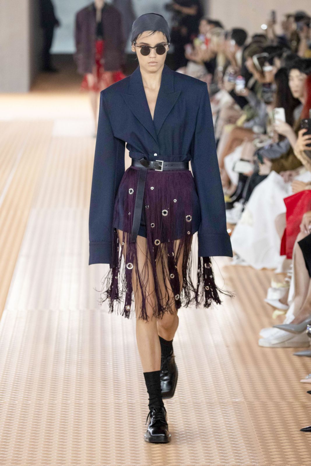 MILAN, ITALY - SEPTEMBER 21: A model walks the runway during the Prada Ready to Wear Spring/Summer 2024 fashion show as part of the Milan Fashion Week on September 21, 2023 in Milan, Italy. (Photo by Victor VIRGILE/Gamma-Rapho via Getty Images)