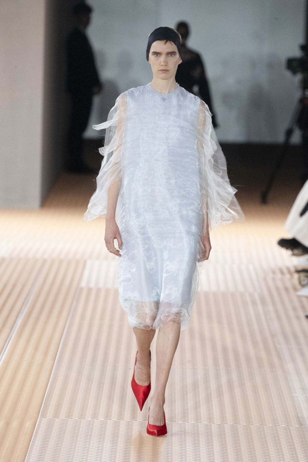 MILAN, ITALY - SEPTEMBER 21: A model walks the runway during the Prada Ready to Wear Spring/Summer 2024 fashion show as part of the Milan Fashion Week on September 21, 2023 in Milan, Italy. (Photo by Victor VIRGILE/Gamma-Rapho via Getty Images)