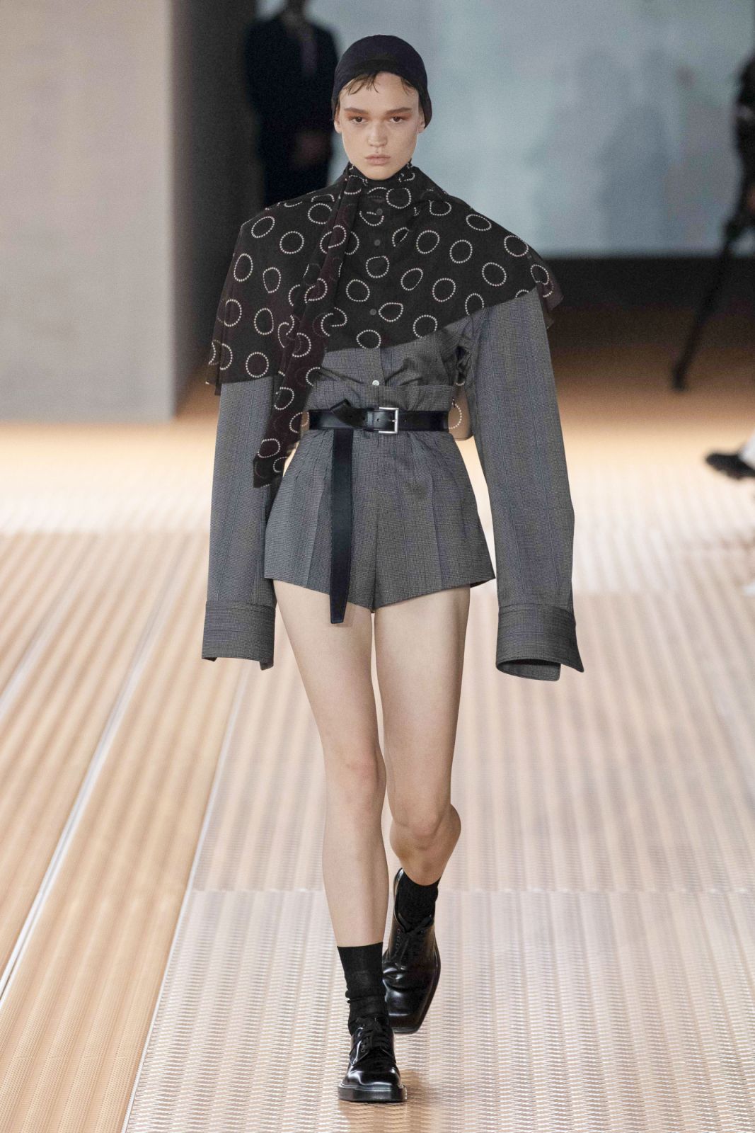 MILAN, ITALY - SEPTEMBER 21: A model walks the runway during the Prada Ready to Wear Spring/Summer 2024 fashion show as part of the Milan Fashion Week on September 21, 2023 in Milan, Italy. (Photo by Victor VIRGILE/Gamma-Rapho via Getty Images)