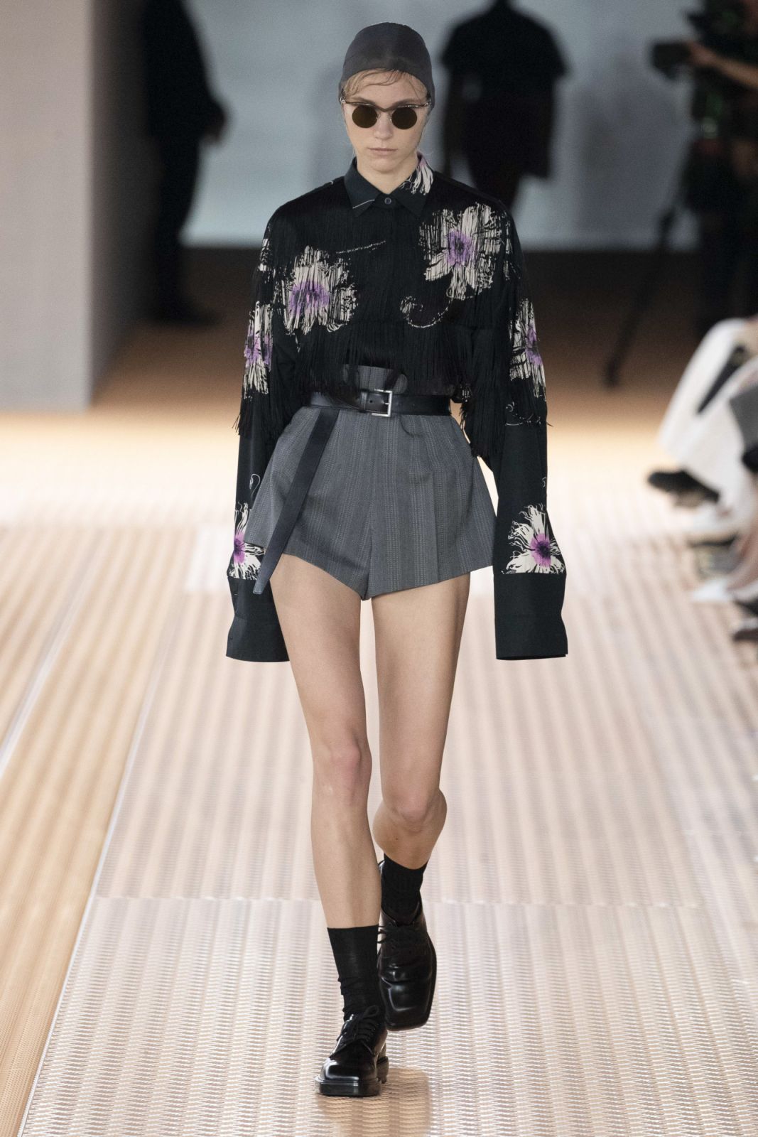 MILAN, ITALY - SEPTEMBER 21: A model walks the runway during the Prada Ready to Wear Spring/Summer 2024 fashion show as part of the Milan Fashion Week on September 21, 2023 in Milan, Italy. (Photo by Victor VIRGILE/Gamma-Rapho via Getty Images)