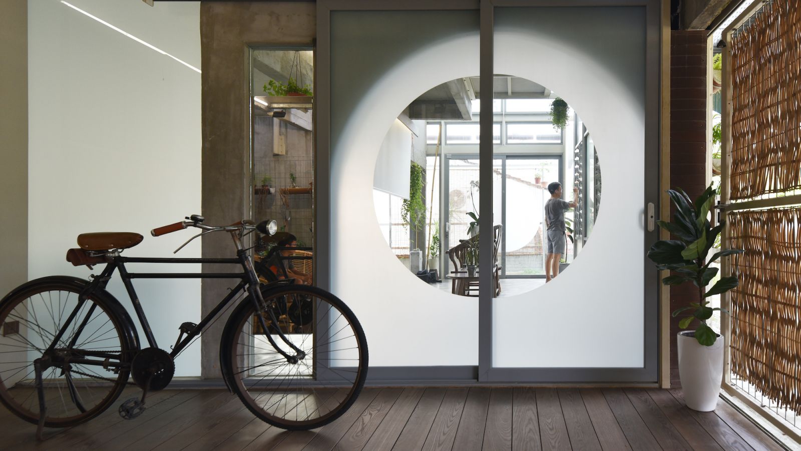 The house embraces a wabi-sabi philosophy