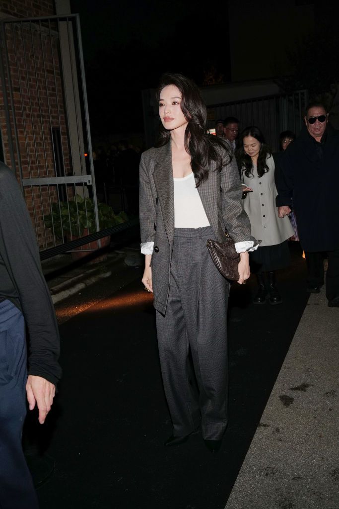 MILAN, ITALY - SEPTEMBER 23: Shu Qi attends the Bottega Veneta Summer 24 Show on September 23, 2023 in Milan, Italy. (Photo by Claudio Lavenia/Getty Images for Bottega Veneta)