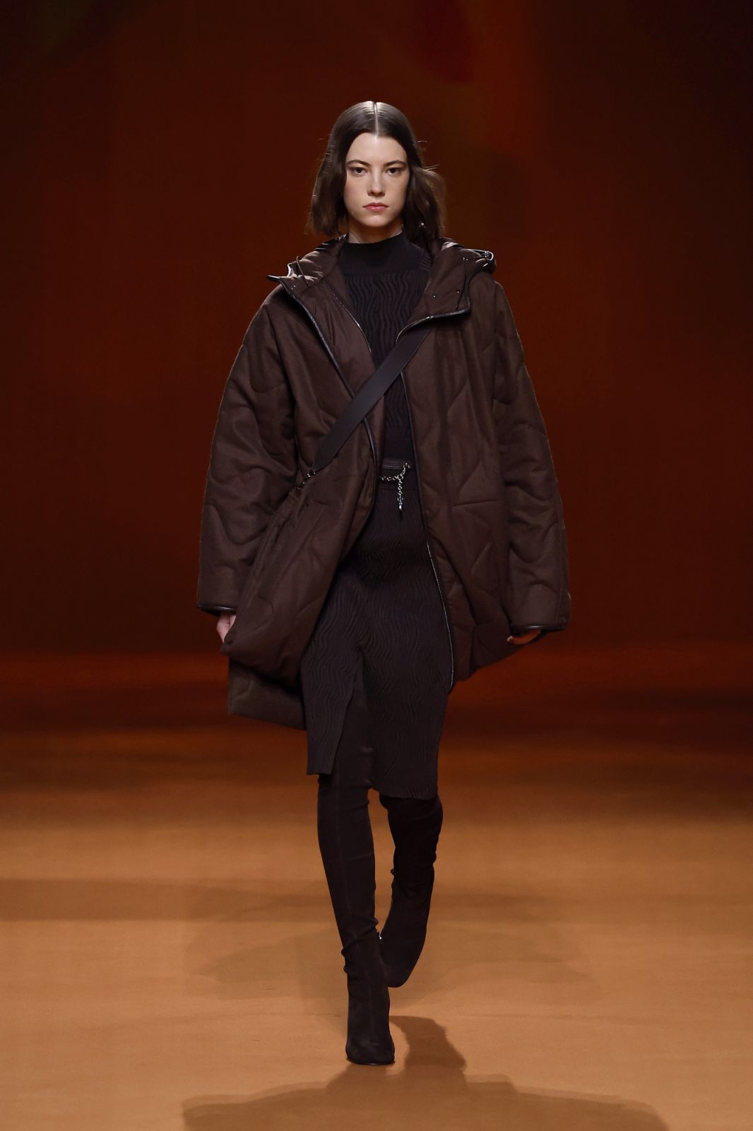 A model walks the runway during the Hermes Womenswear Fall Winter 2023-2024 show as part of Paris Fashion Week on March 4, 2023 in Paris, France. (Photo by Estrop/Getty Images)