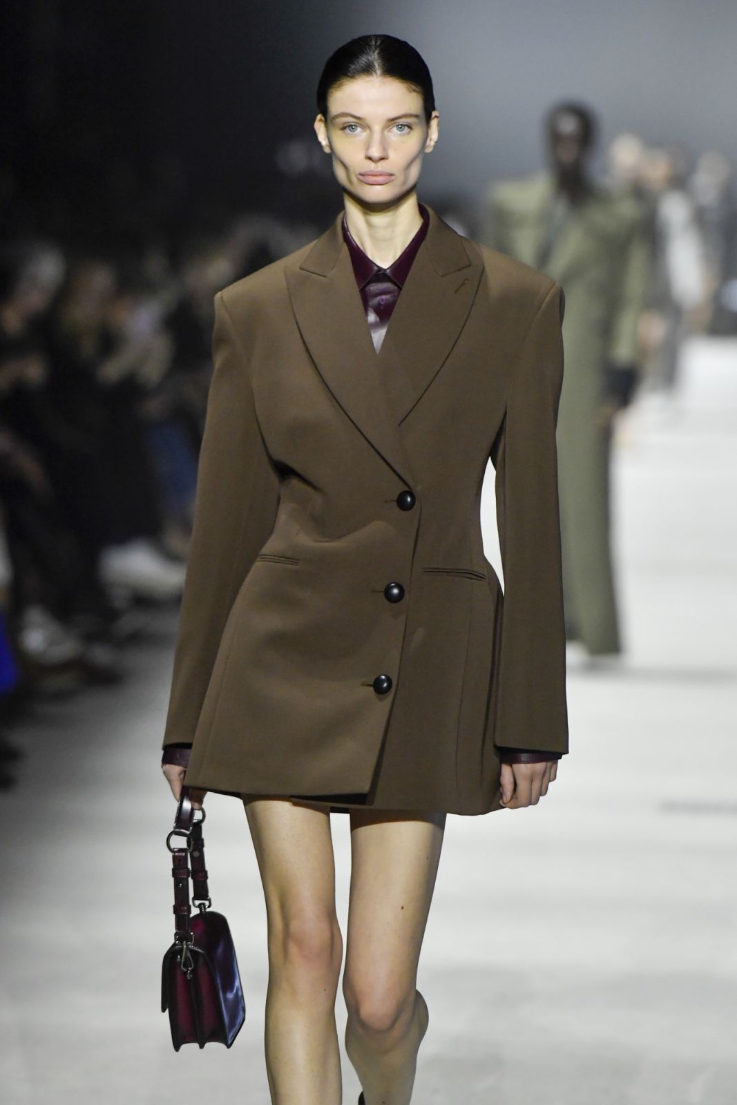 MILAN, ITALY - FEBRUARY 24: A model walks the runway during the Tod's Ready to Wear Fall/Winter 2023-2024 fashion show as part of the Milan Fashion Week on February 24, 2023 in Milan, Italy. (Photo by Victor VIRGILE/Gamma-Rapho via Getty Images)
