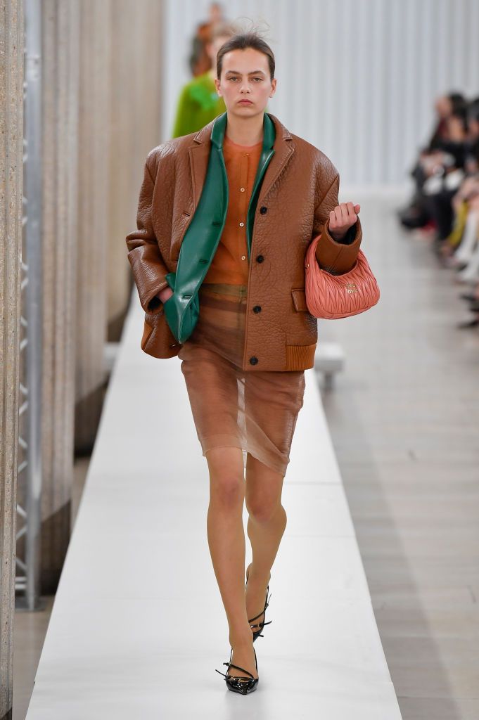 PARIS, FRANCE - MARCH 07: A model walks the runway during the Miu Miu Ready to Wear Fall/Winter 2023-2024 fashion show as part of the Paris Fashion Week on March 7, 2023 in Paris, France. (Photo by Victor VIRGILE/Gamma-Rapho via Getty Images)