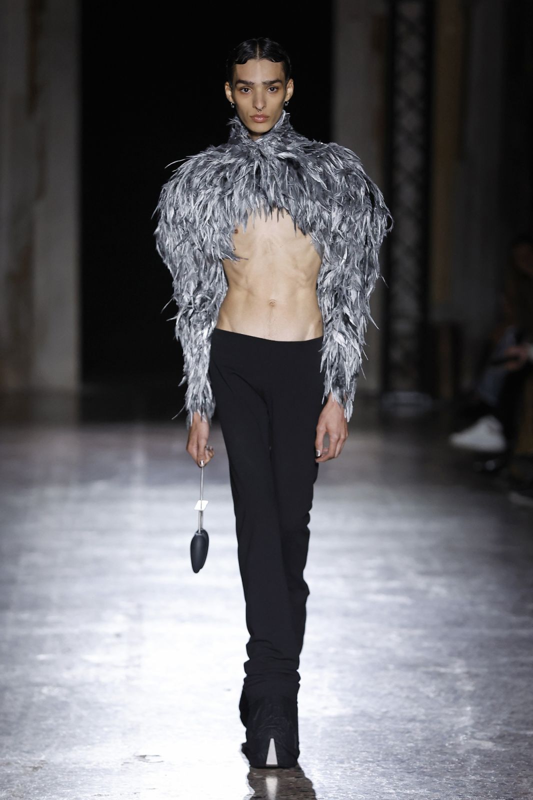 MILAN, ITALY - SEPTEMBER 22: A model walks the runway at the Han Kjobenhavn fashion show during the Milan Fashion Week Womenswear Spring/Summer 2024 on September 22, 2023 in Milan, Italy. (Photo by Estrop/Getty Images)