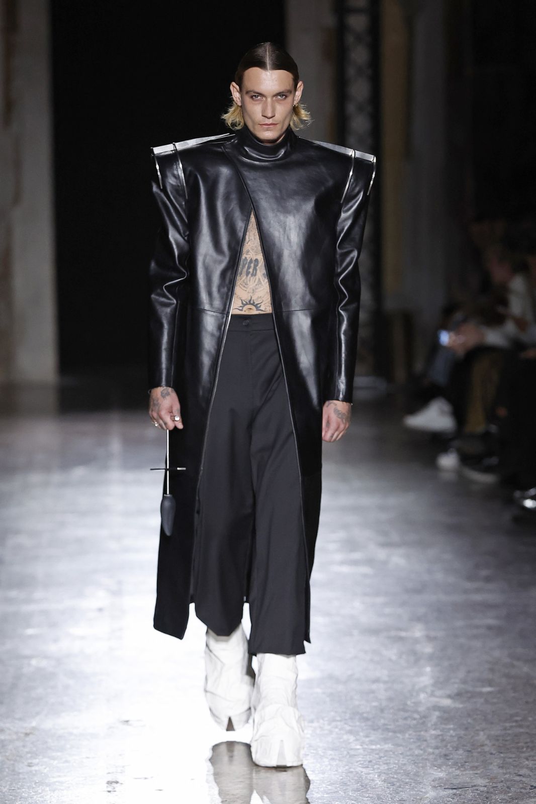 MILAN, ITALY - SEPTEMBER 22: A model walks the runway at the Han Kjobenhavn fashion show during the Milan Fashion Week Womenswear Spring/Summer 2024 on September 22, 2023 in Milan, Italy. (Photo by Estrop/Getty Images)