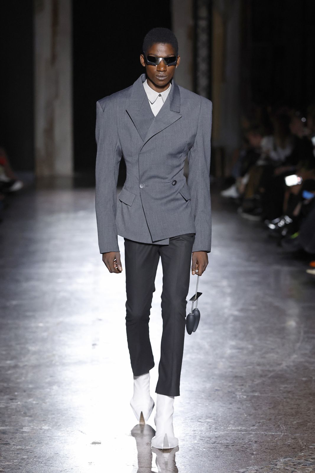 MILAN, ITALY - SEPTEMBER 22: A model walks the runway at the Han Kjobenhavn fashion show during the Milan Fashion Week Womenswear Spring/Summer 2024 on September 22, 2023 in Milan, Italy. (Photo by Estrop/Getty Images)