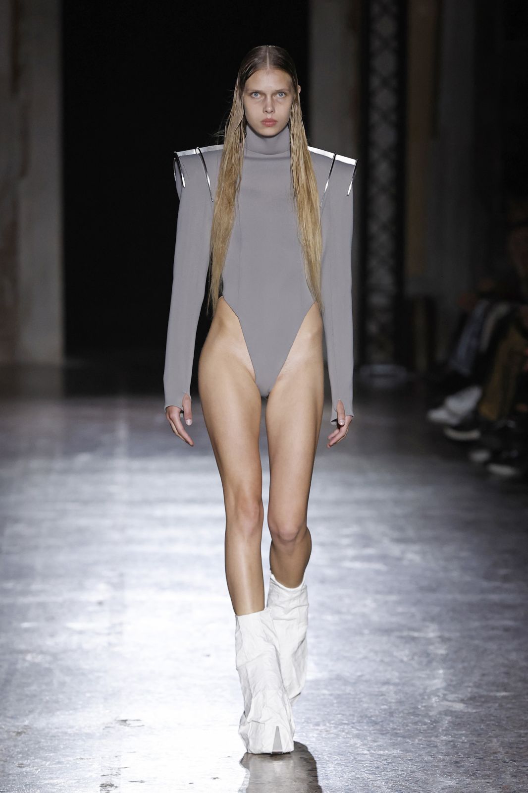 MILAN, ITALY - SEPTEMBER 22: A model walks the runway at the Han Kjobenhavn fashion show during the Milan Fashion Week Womenswear Spring/Summer 2024 on September 22, 2023 in Milan, Italy. (Photo by Estrop/Getty Images)
