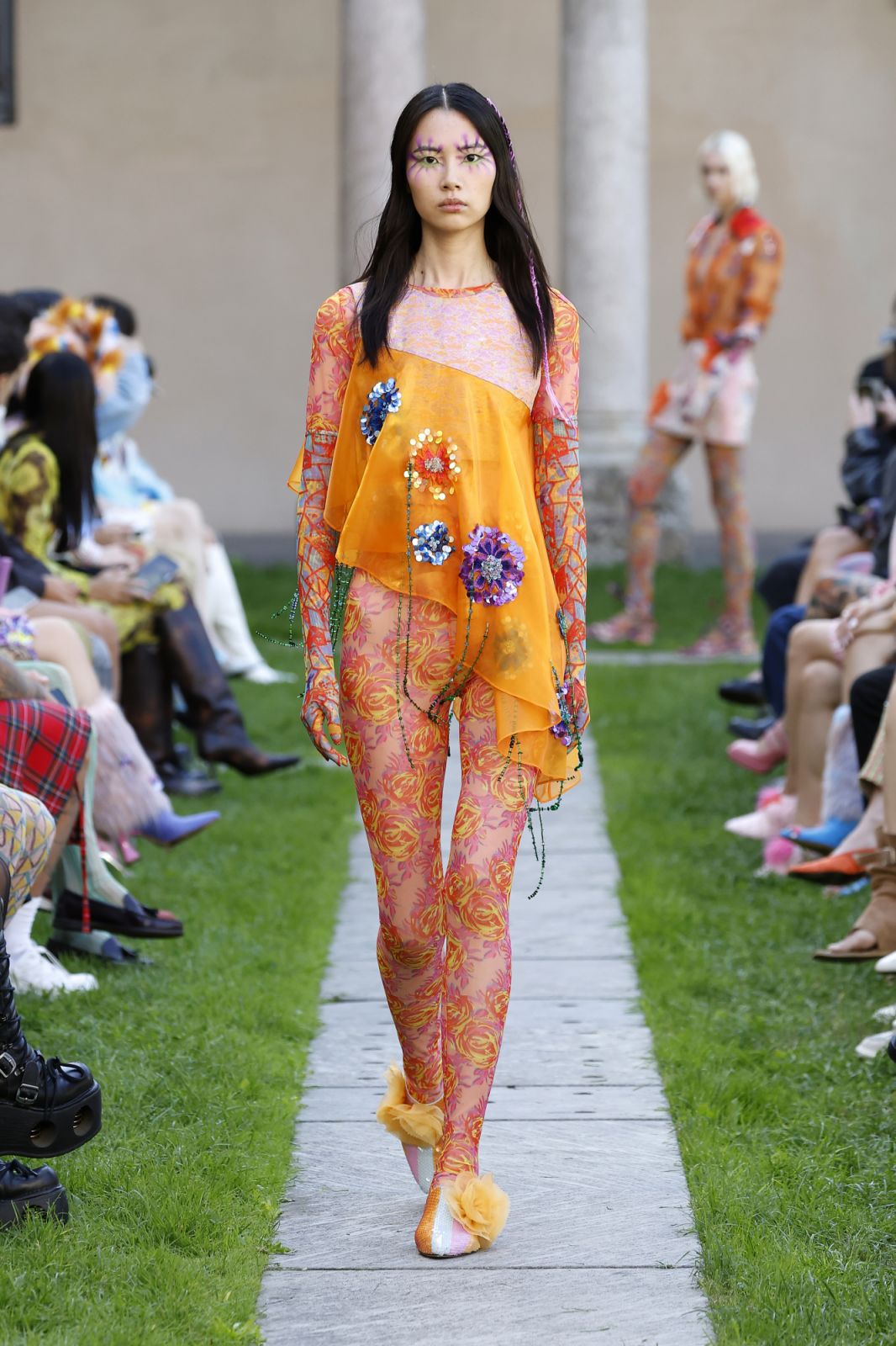 MILAN, ITALY - SEPTEMBER 24: A model walks the runway at the Shuting Qiu fashion show during the Milan Fashion Week Womenswear Spring/Summer 2024 on September 24, 2023 in Milan, Italy. (Photo by Estrop/Getty Images)