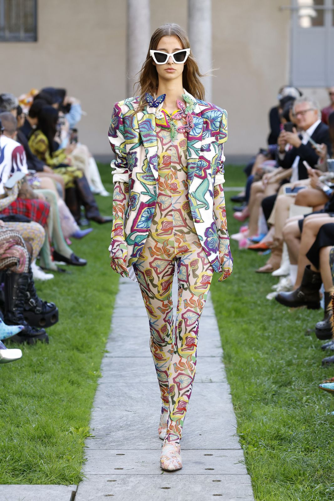 MILAN, ITALY - SEPTEMBER 24: A model walks the runway at the Shuting Qiu fashion show during the Milan Fashion Week Womenswear Spring/Summer 2024 on September 24, 2023 in Milan, Italy. (Photo by Estrop/Getty Images)