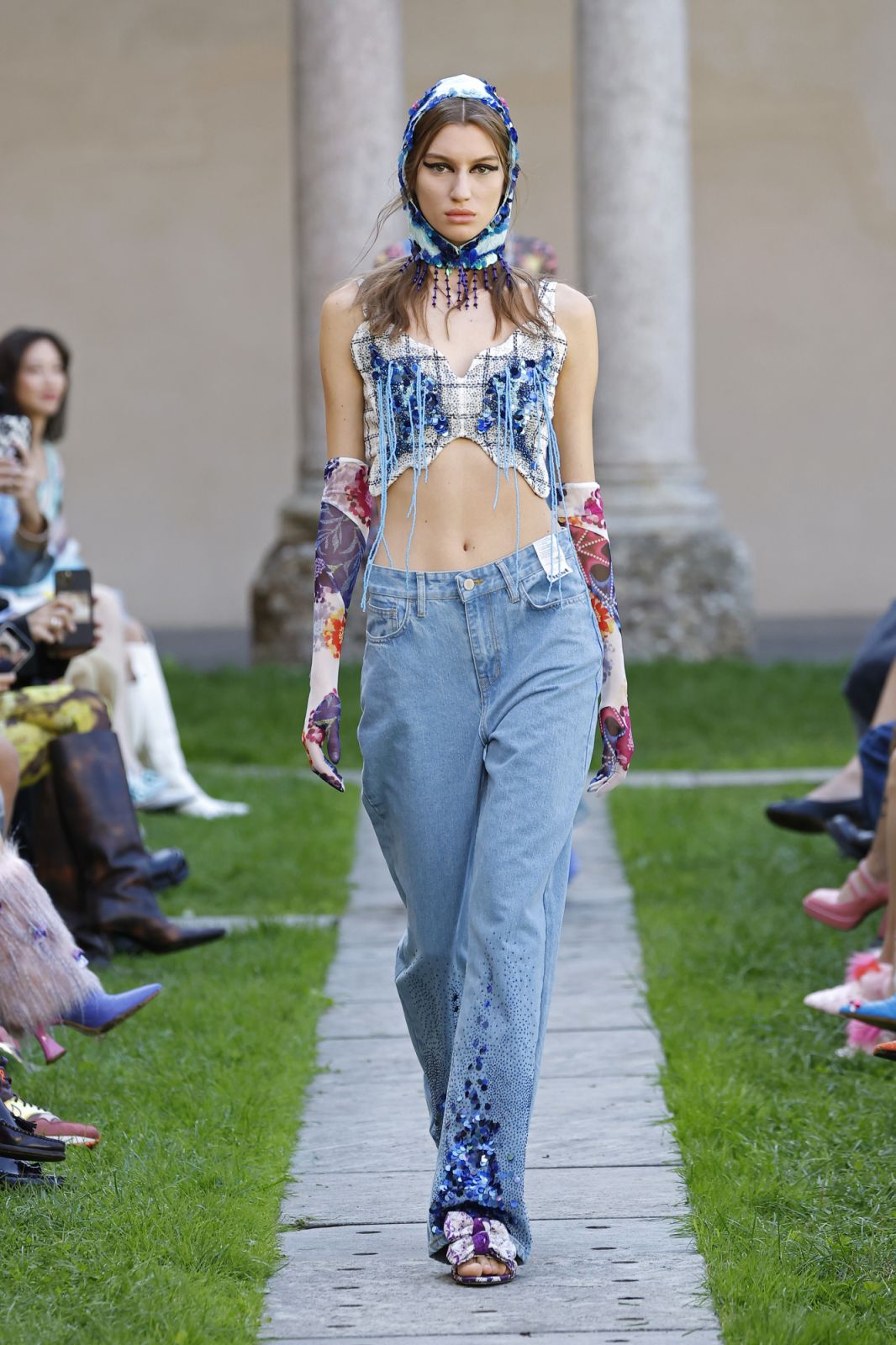 MILAN, ITALY - SEPTEMBER 24: A model walks the runway at the Shuting Qiu fashion show during the Milan Fashion Week Womenswear Spring/Summer 2024 on September 24, 2023 in Milan, Italy. (Photo by Estrop/Getty Images)