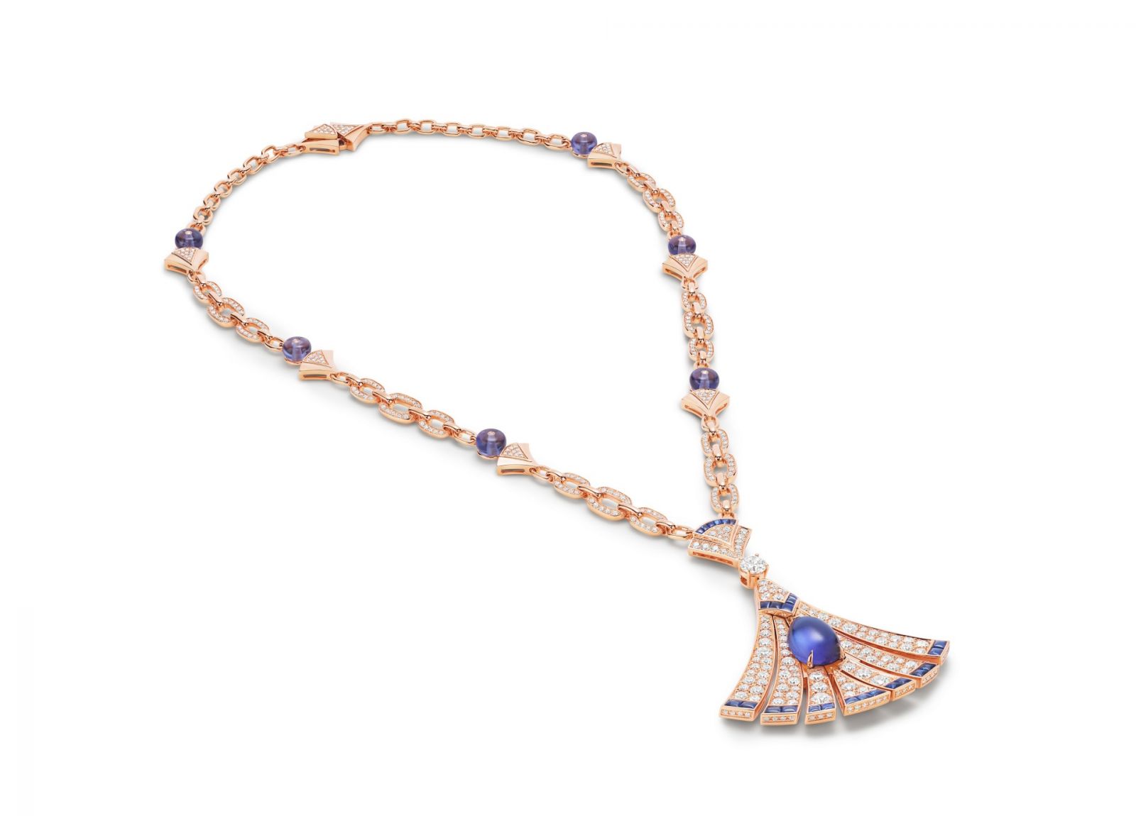 Divas' Dream 頂級坦桑石、藍寶石與鑽石項鍊。(Photo: Bulgari)