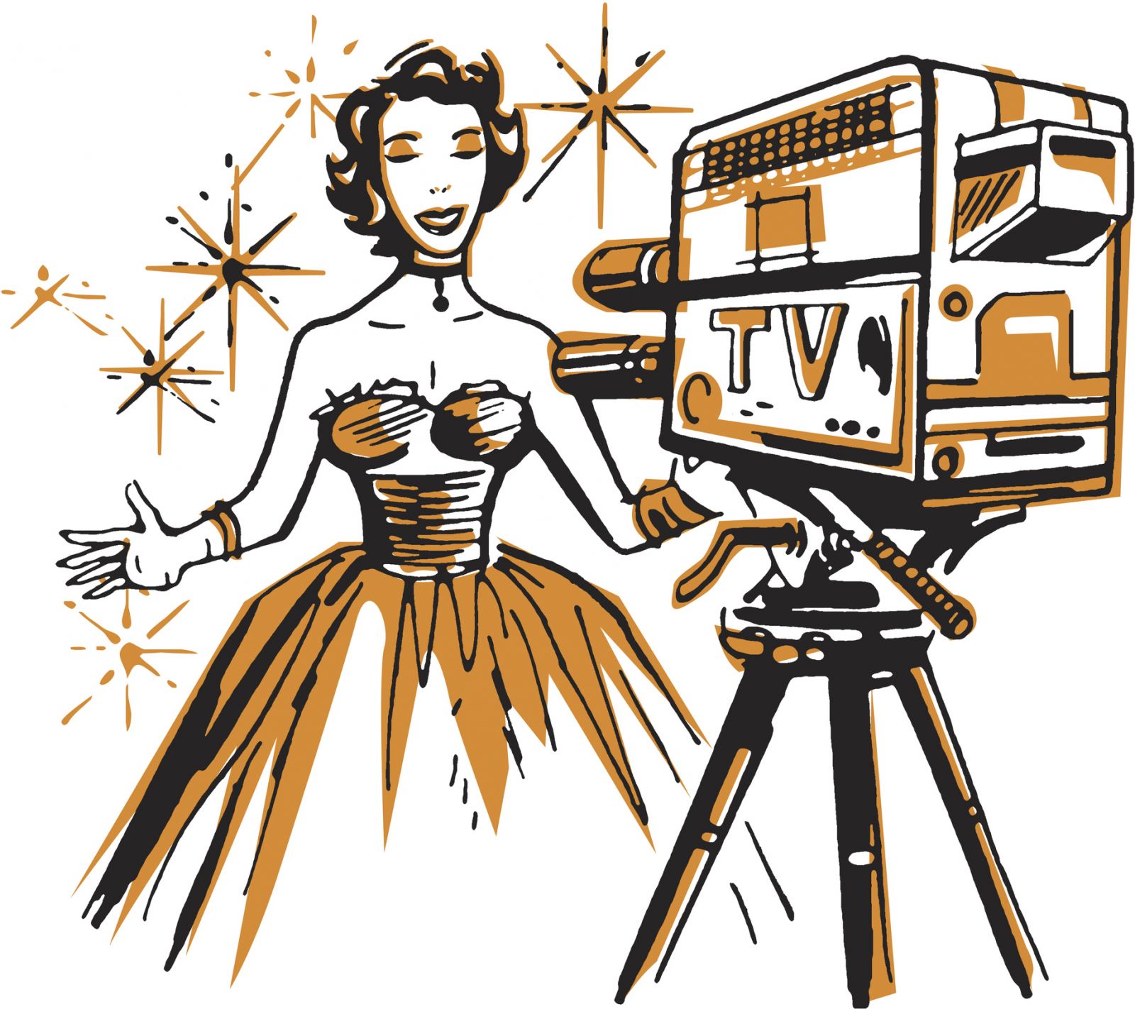 Female TV Star in Front of Camera