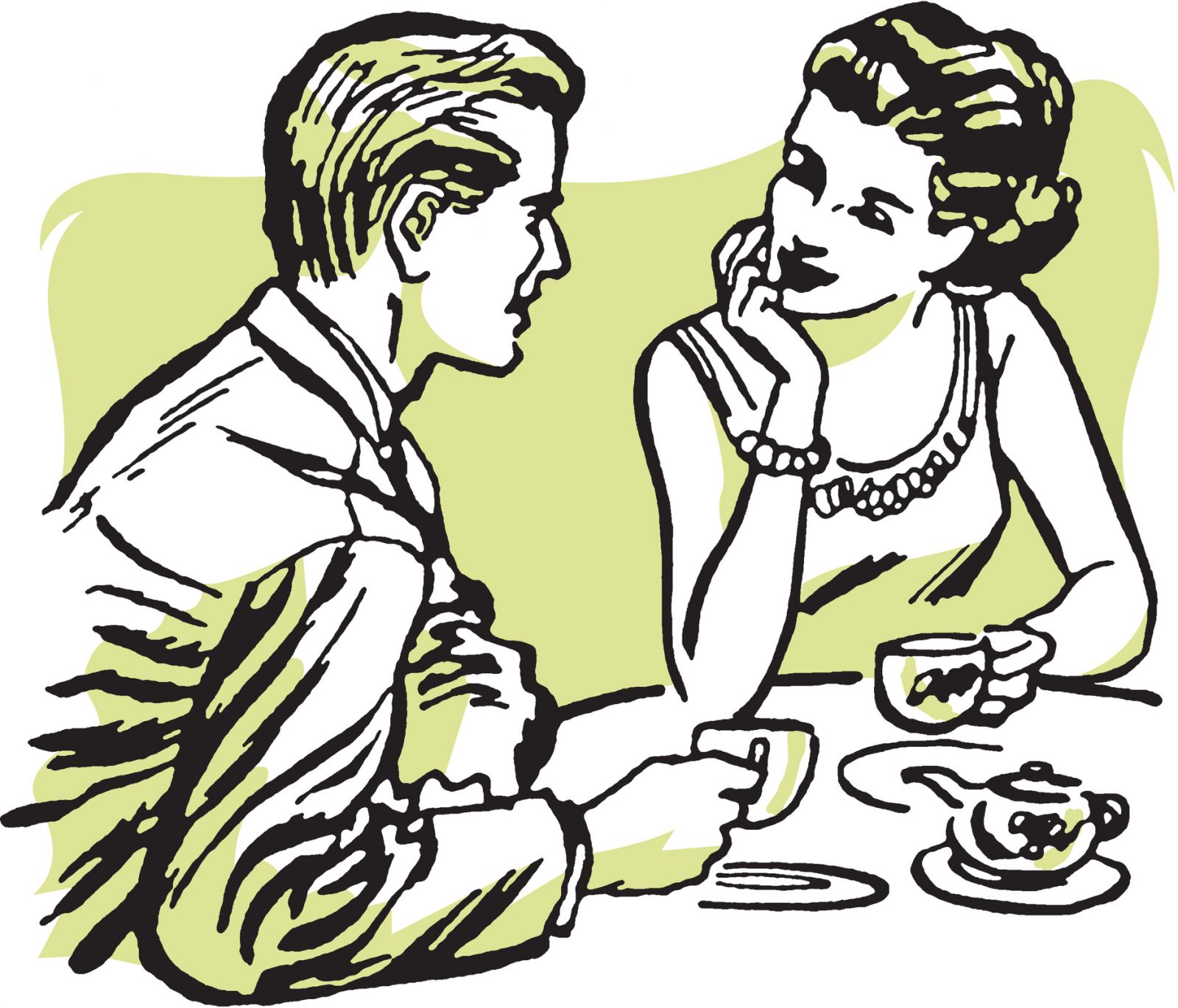 Couple at Fine Dining Restaurant